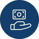 money falling into outstretched hand